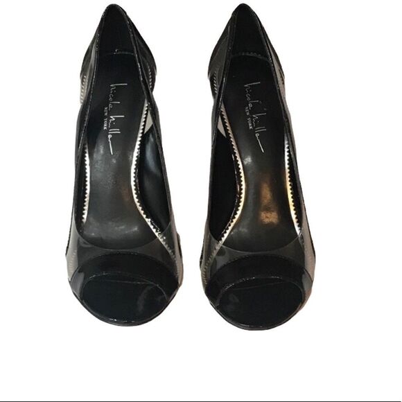 Nicole Miller Black Clear Shoes Size 8 - Picture 4 of 15